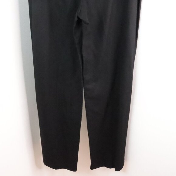 New Linda Allard Ellen Tracy Women's 10 Black Linen Silk Knit Straight Leg Pants - Picture 6 of 10